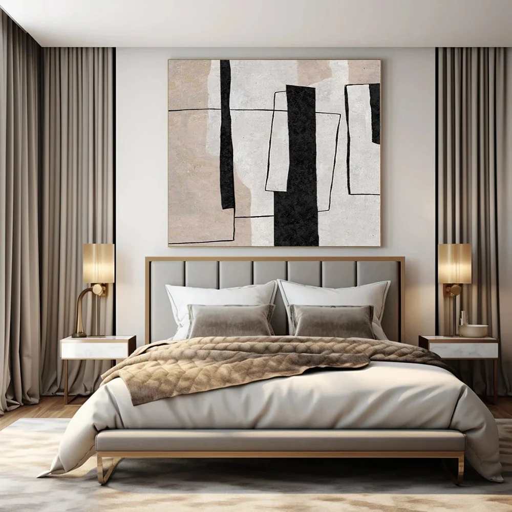 Abstract Hand-painted Modern Sellers Geometric Abstract Canvas Wall Art VG04X